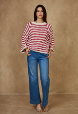 NAIS - COTTON KNIT - BORDEAUX/CREAM - Cie Cie + Co
