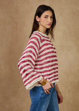 NAIS - COTTON KNIT - BORDEAUX/CREAM - Cie Cie + Co