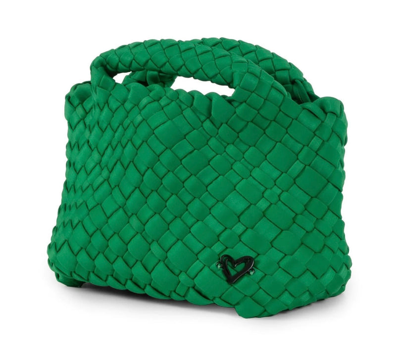 TINY MINI WOVEN TOTE - KELLY GREEN