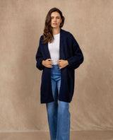 NAIS - MOHAIR  LONG CARDIGAN - NAVY - Cie Cie + Co