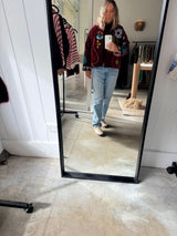 VELVET JACKET- HAND EMBROIDERED- BORDEAUX