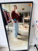 VELVET JACKET- HAND EMBROIDERED- BORDEAUX