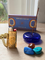 Glass Vessel Incense Holder - COBALT