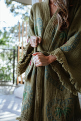 NEW COLLECTION - Kiwi Midi Robe - Palm tree, Crab