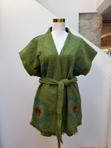 NEW COLLECTION- Kiwi Short Set with short sleeve- Palm tree and crab print - Cie Cie + Co