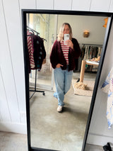NAIS - MOHAIR SHORT CARDIGAN - BORDEAUX - Cie Cie + Co