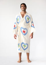 Natural Long Robe Multi Motif - Just re-stocked, be quick!