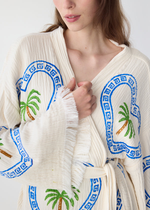 Natural Midi Robe Palm 🌴 Just re stocked, don’t miss out!