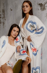 NEW Natural Long Robe Multi Motif - Just Arrived!