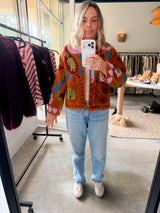 VELVET JACKET- HAND EMBROIDERED- SAFFRON LOVE - Cie Cie + Co