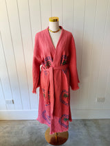 Watermelon Long Robe - Palm tree
