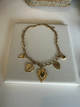 Sacred hearts gold and silver charm necklace: Yellow Gold - Cie Cie + Co