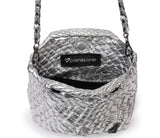 TINY MINI WOVEN TOTE - SILVER