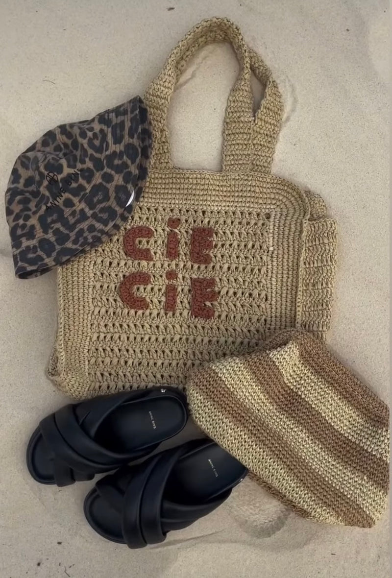 CIE CIE HANDWOVEN TOTE- TAN/BROWN - Cie Cie + Co