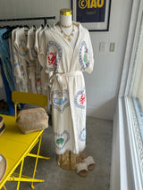 NEW Natural Long Robe Short Sleeve - Crab/Sardine/Shell - Cie Cie + Co