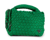 TINY MINI WOVEN TOTE - KELLY GREEN