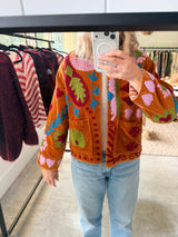 VELVET JACKET- HAND EMBROIDERED- SAFFRON LOVE - Cie Cie + Co