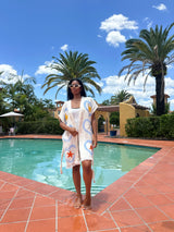 NEW Natural Midi Short Sleeve Robe - Sea Star - Just back in stock!