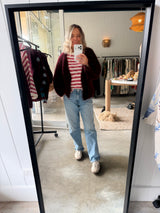 NAIS - MOHAIR SHORT CARDIGAN - BORDEAUX - Cie Cie + Co