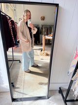 NAIS - MOHAIR  LONG CARDIGAN - BEIGE - Cie Cie + Co