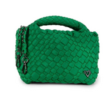 TINY MINI WOVEN TOTE - KELLY GREEN
