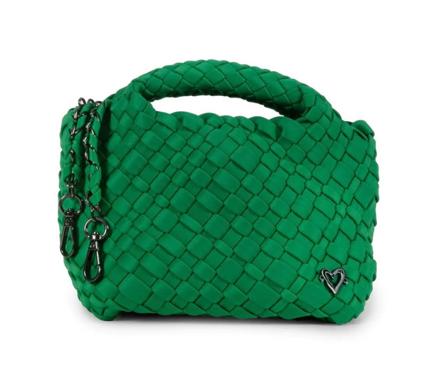 TINY MINI WOVEN TOTE - KELLY GREEN