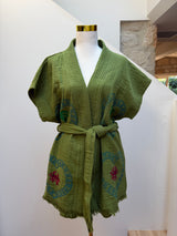 NEW COLLECTION- Kiwi Short Set with short sleeve- Palm tree and crab print - Cie Cie + Co