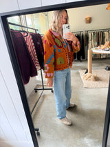 VELVET JACKET- HAND EMBROIDERED- SAFFRON LOVE - Cie Cie + Co