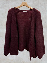 NAIS - MOHAIR SHORT CARDIGAN - BORDEAUX - Cie Cie + Co