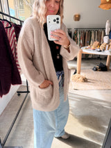 NAIS - MOHAIR  LONG CARDIGAN - BEIGE - Cie Cie + Co