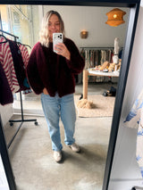 NAIS - MOHAIR SHORT CARDIGAN - BORDEAUX - Cie Cie + Co