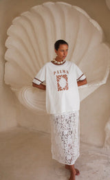 Palma T-Shirt - White and Brown - Cie Cie + Co