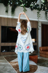 NEW COLLECTION - Natural Midi Robe - Crab/Sardine/Shell