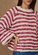 NAIS - COTTON KNIT - BORDEAUX/CREAM - Cie Cie + Co