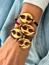 Gold Theta Balloon Bracelets Adjustable Cords: Black