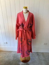 Watermelon Long Robe - Palm tree