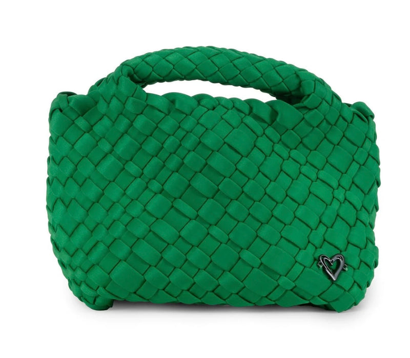 TINY MINI WOVEN TOTE - KELLY GREEN