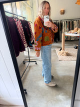 VELVET JACKET- HAND EMBROIDERED- SAFFRON LOVE - Cie Cie + Co