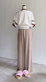 NEW Surf Pant - Tan with Pink Hand Pressed Design - Just back in stock! - Cie Cie + Co