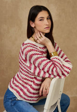 NAIS - COTTON KNIT - BORDEAUX/CREAM - Cie Cie + Co