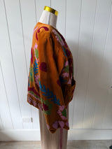 VELVET JACKET- HAND EMBROIDERED- SAFFRON LOVE - Cie Cie + Co