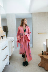 NEW COLLECTION - Watermelon Long Robe - Palm tree print