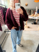 NAIS - MOHAIR SHORT CARDIGAN - BORDEAUX - Cie Cie + Co