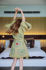 NEW COLLECTION - Kiwi Midi Robe - Palm tree, Crab