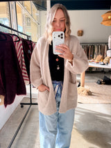 NAIS - MOHAIR  LONG CARDIGAN - BEIGE - Cie Cie + Co
