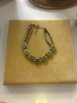 Hematite rock choker and jean scarf spiritual necklace : All gold metals choker - Cie Cie + Co