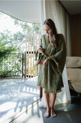 NEW COLLECTION - Kiwi Midi Robe - Palm /Crab - Pre Order October