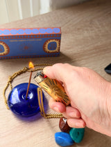 Glass Vessel Incense Holder - COBALT