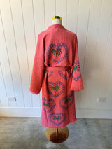 Watermelon Long Robe - Palm tree