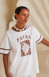 Palma T-Shirt - White and Brown - Cie Cie + Co